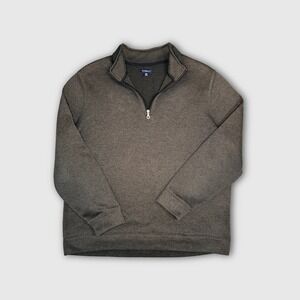 Croft & Barrow Quarter Zip Pullover Sweatshirt - Men's - XXL - Charcoal/Brown